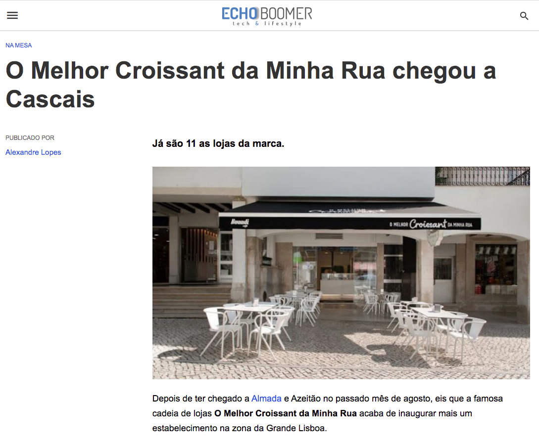 A nossa chegada a Cascais fez eco na Echo Boomer.